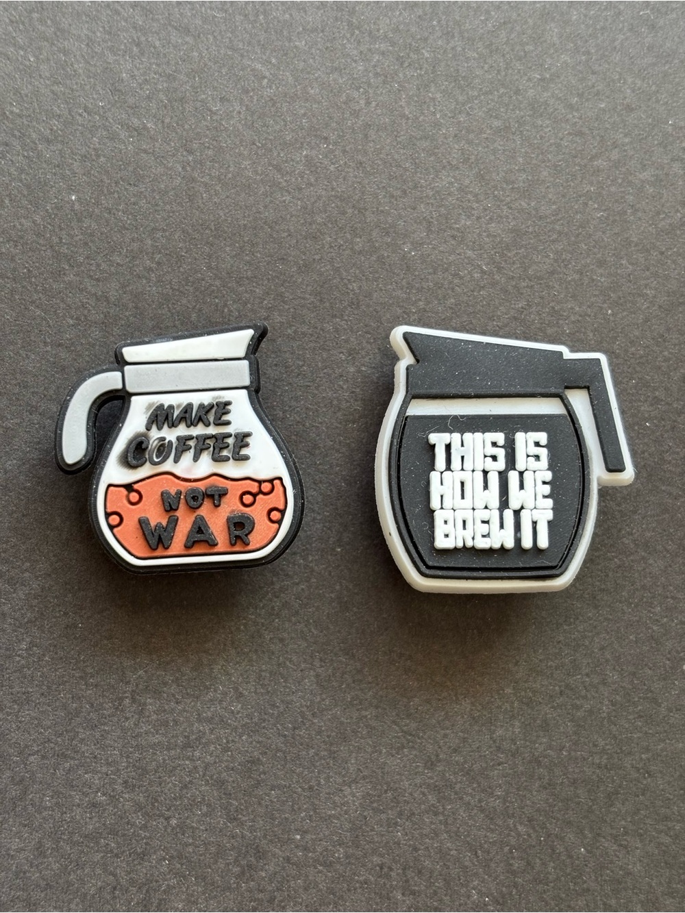Coffee Croc Charms Set of 4 | Cup To Go Pot Black White - Picture 3 of 6
